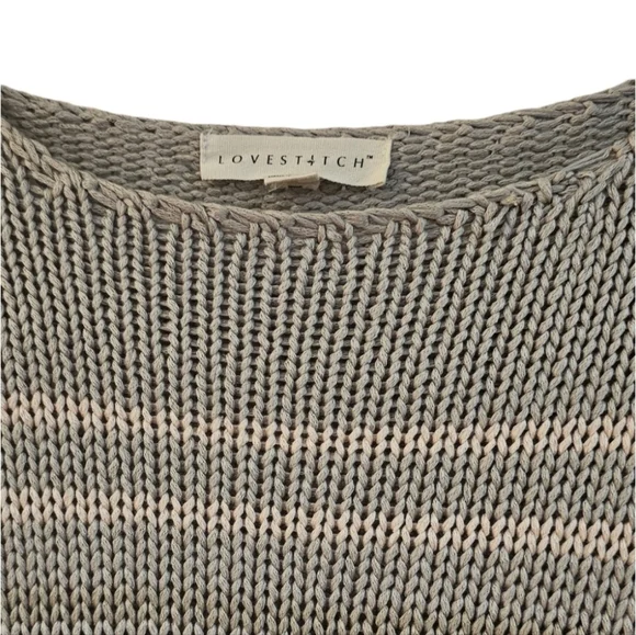 Lovestitch - Soft Striped Crewneck Shorter Sweater​​​​​ - Picture 3 of 7